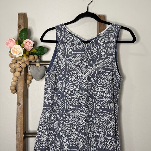 Sundance Embroidered Marceline Dress Blue White Size‎ Small - Picture 3 of 10